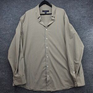 Mizzen+Main Leeward Mens XXL Classic No Tuck Gingham Shirt Brown White